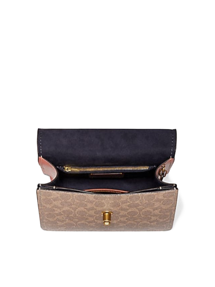    Coach-69590-Parker-Top-Handle-In-Colorblock-Signature-Canvas-Tan-Ink-Light-Peach-Balilene-dalam