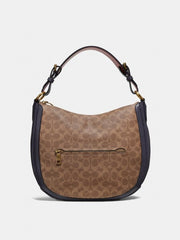 Coach 69592 Sutton Hobo Signature Tan Ink Light Peach
