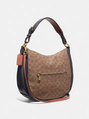 Coach 69592 Sutton Hobo Signature Tan Ink Light Peach