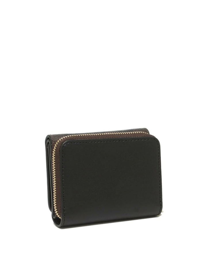 Coach 7331 Small Trifold Wallet In Signature Canvas Brown Black