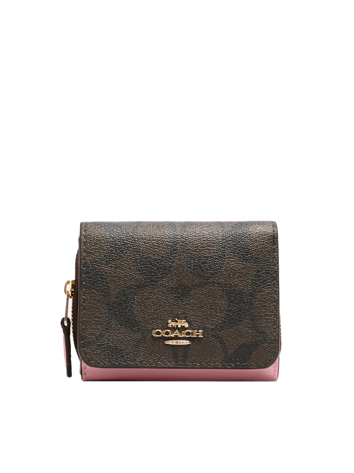 Coach signature trifold discount wallet