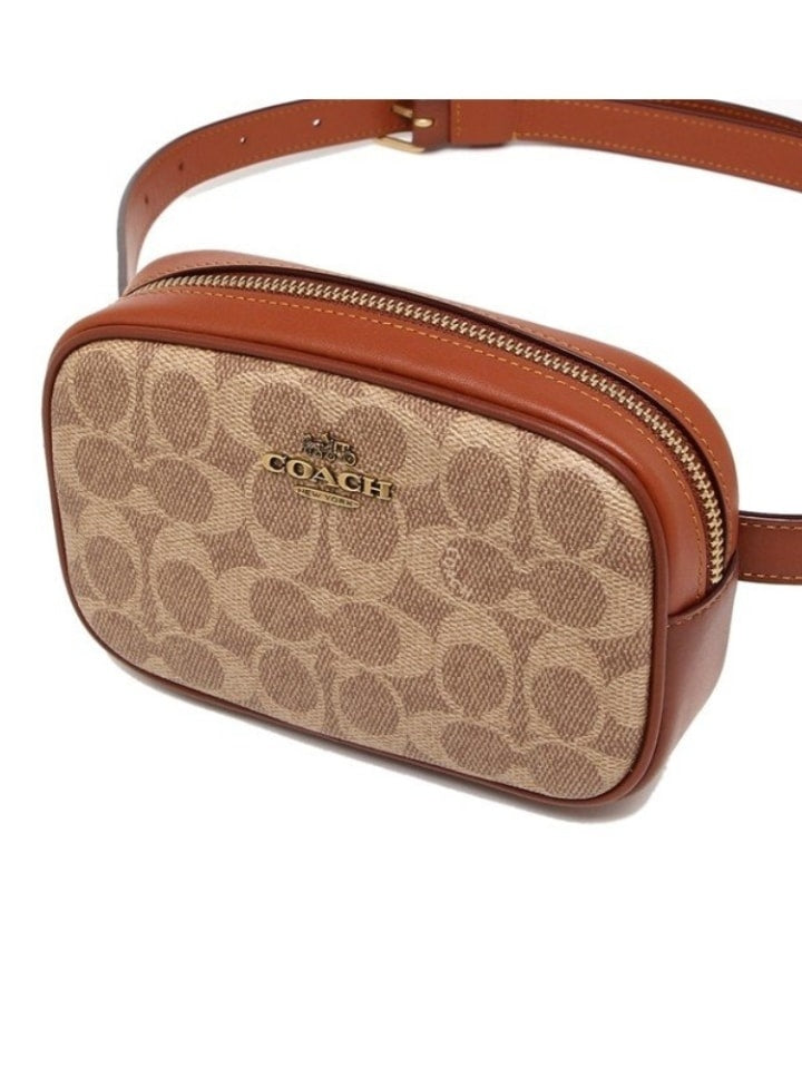 Coach 73743 Belt Bag Signature Tan Rust