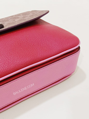 Coach 74091 Cassie Signature Blocking Crossbody Tan Red Apple