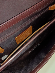 Coach 74091 Cassie Signature Blocking Crossbody Tan Red Apple