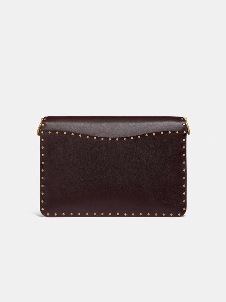 Coach 76045 Dreamer Shoulder Bag With Rivets Oxblood