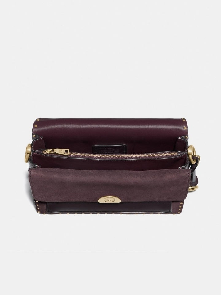 Coach 76045 Dreamer Shoulder Bag With Rivets Oxblood
