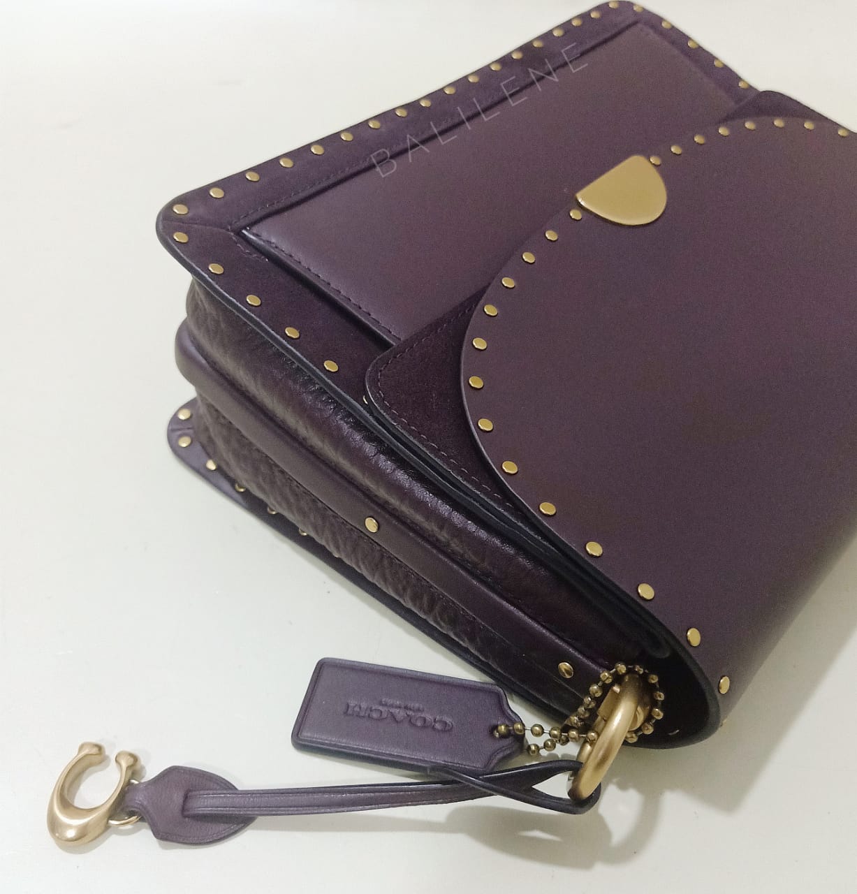Coach 76045 Dreamer Shoulder Bag With Rivets Oxblood