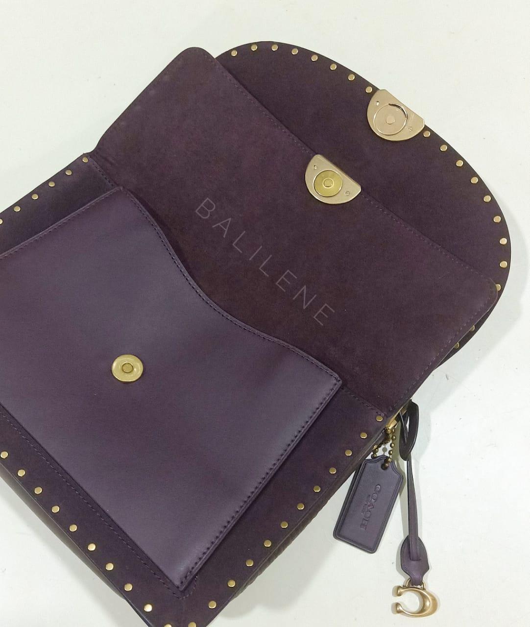 Coach 76045 Dreamer Shoulder Bag With Rivets Oxblood