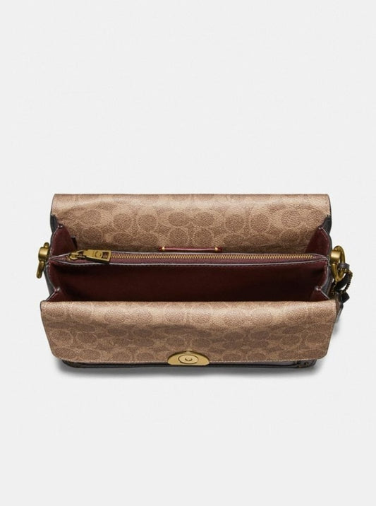 Coach 76046 Dreamer Shoulder Bag Signature Tan Black