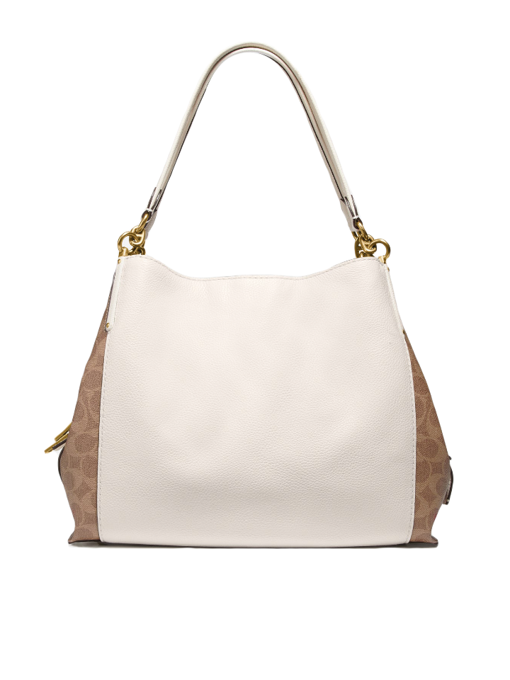 Coach 76078 Dalton 31 With Signature Canvas Blocking Tan Chalk