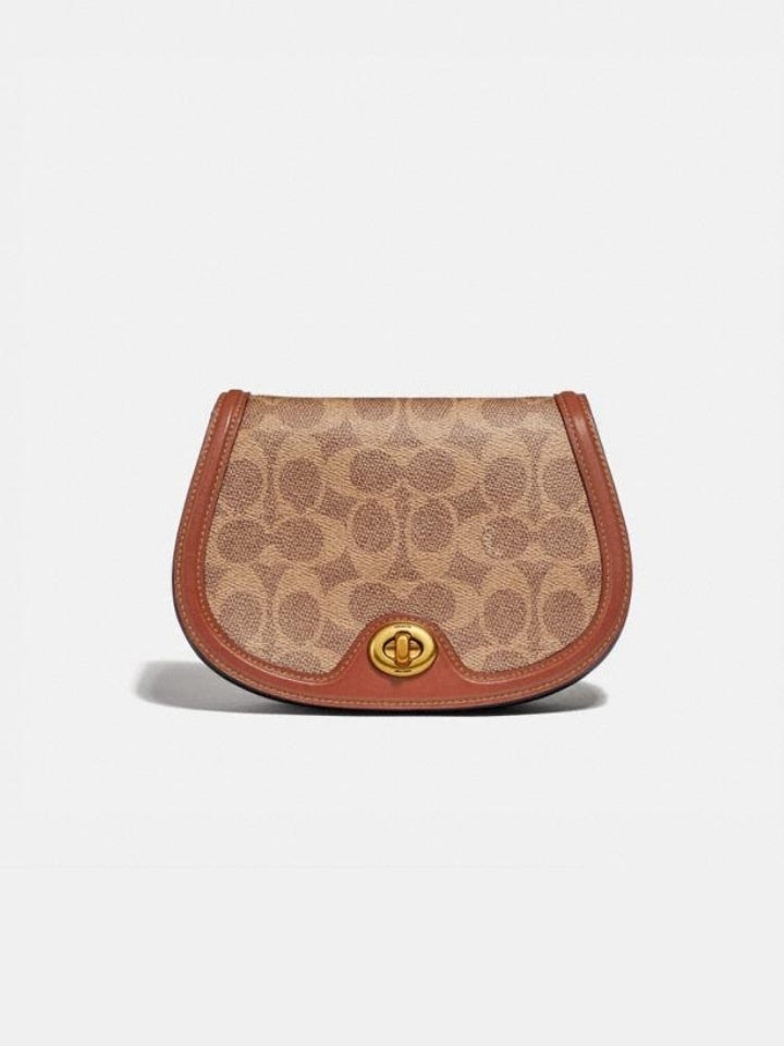 Saddle belt bag in colorblock signature canvas online