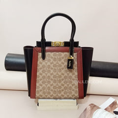 Coach 78487 Troupe Tote Signature Tan Rust