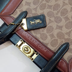 Coach 78487 Troupe Tote Signature Tan Rust