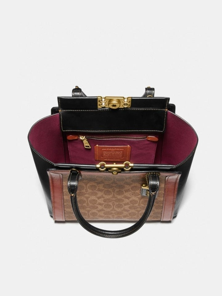 Coach 78487 Troupe Tote Signature Tan Rust