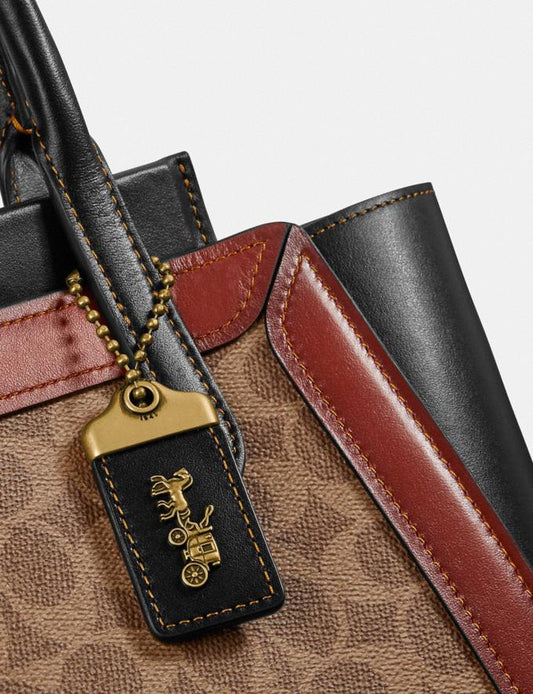 Coach 78487 Troupe Tote Signature Tan Rust