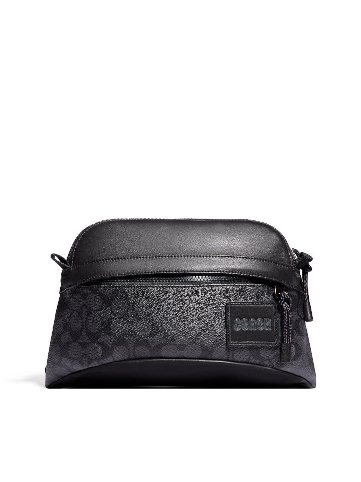 Coach 87990 Pacer Sport Pack In Signature Canvas With Coach Patch Charcoal