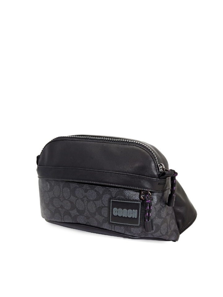 Coach 87990 Pacer Sport Pack In Signature Canvas With Coach Patch Charcoal
