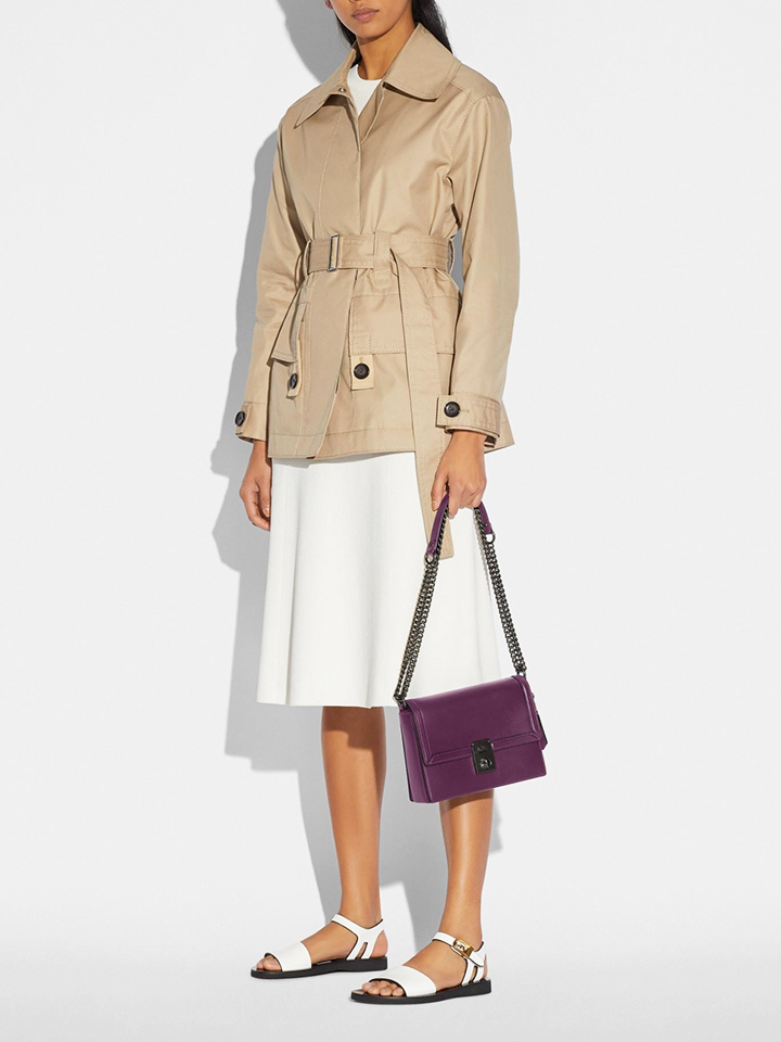 Coach 88342 Hutton Shoulder Bag Pewter/Boysenberry