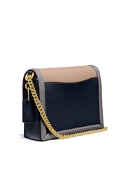 Coach 89070 Hutton Shoulder Bag In Colorblock Brass/Taupe Granite Multi