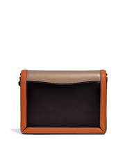 Coach 89070 Hutton Shoulder Bag In Colorblock Taupe Ginger Multi