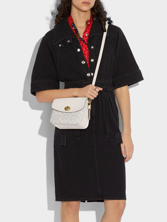 Coach 89089 Cassie Crossbody 19 In Signature Canvas Chalk