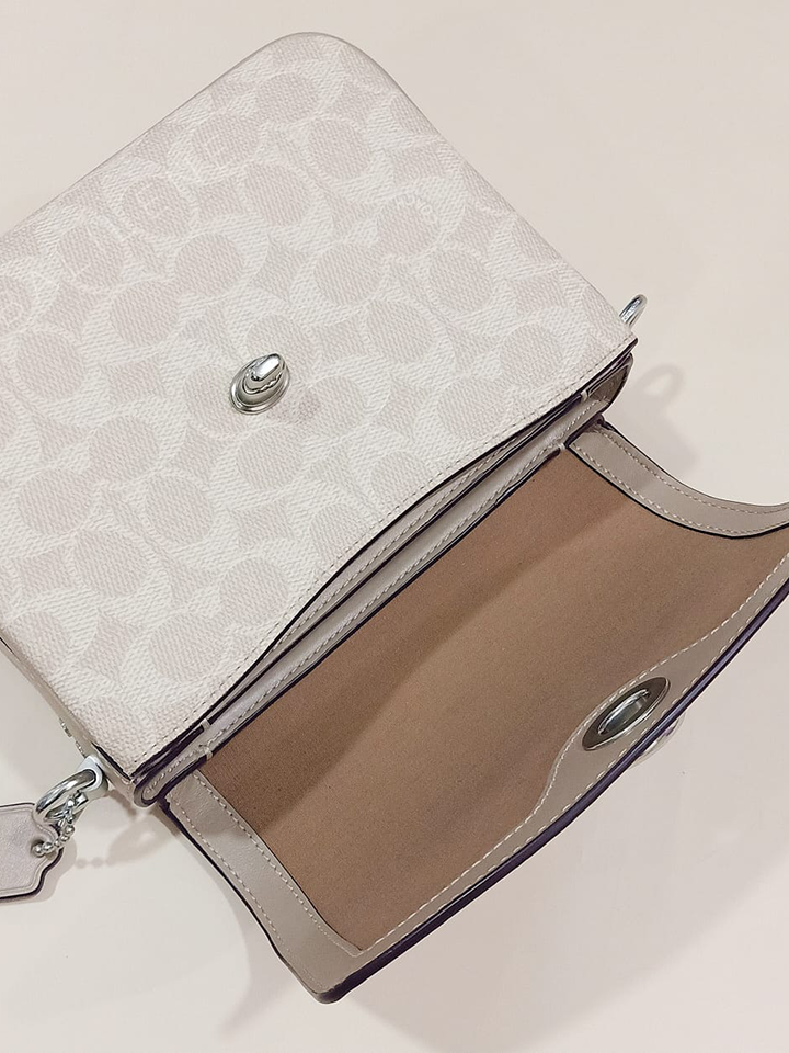 Coach 89089 Cassie Crossbody 19 In Signature Canvas Sand Taupe