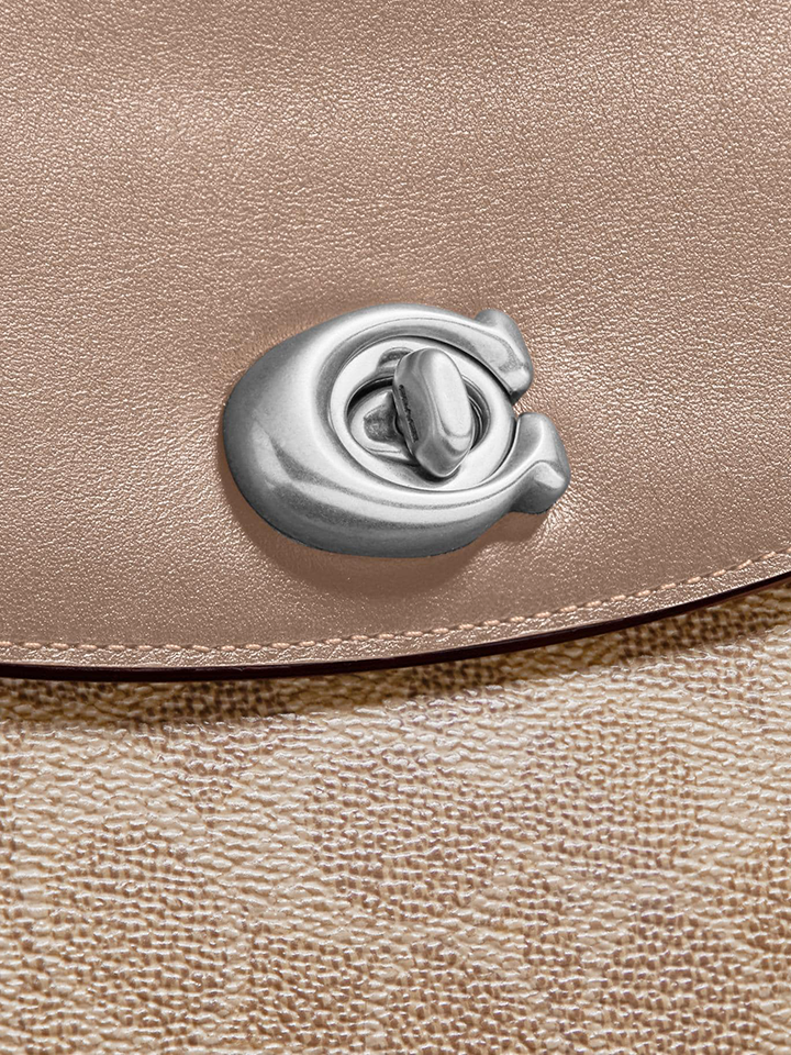 Coach 89089 Cassie Crossbody 19 In Signature Canvas Sand Taupe
