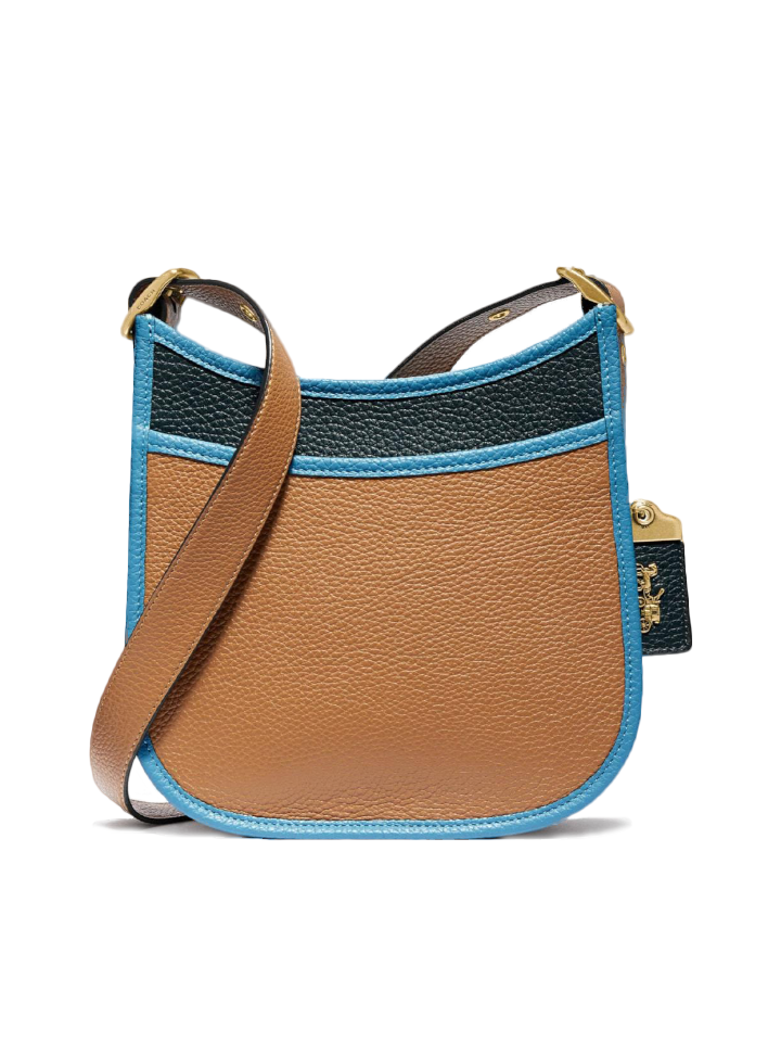 Coach 89124 Emery Crossbody 21 In Colorblock Brass Dark Teak Multi Balilene