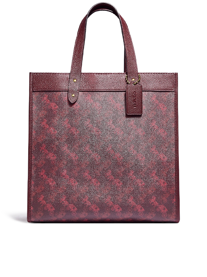    Coach-89143-Field-Tote-With-Horse-And-Carriage-Print-Oxblood-Cranberry-Balilene-depan