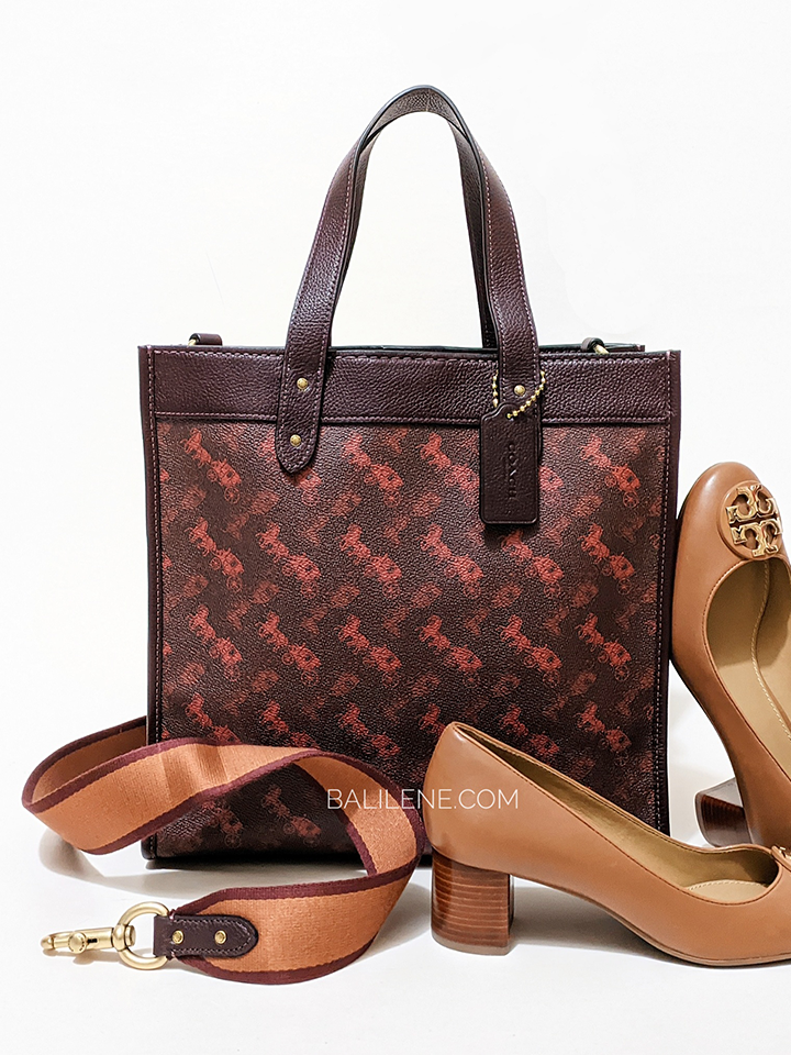 Coach-89143-Field-Tote-With-Horse-And-Carriage-Print-Oxblood-Cranberry-Balilene-detail-depan