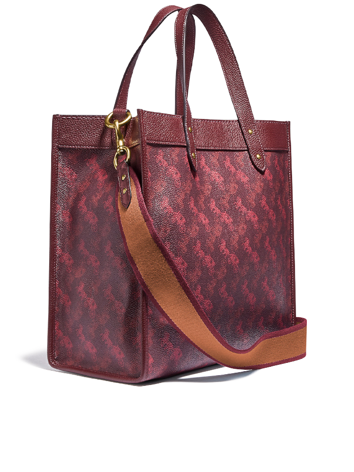    Coach-89143-Field-Tote-With-Horse-And-Carriage-Print-Oxblood-Cranberry-Balilene-samping
