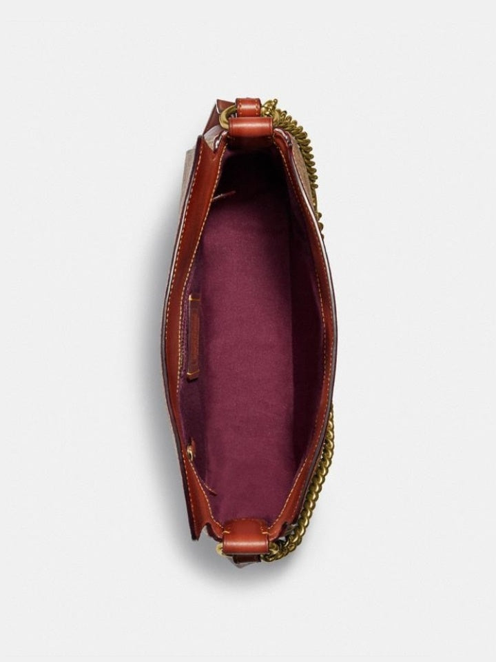 Coach 89177 Crossbody Signature Chain Hobo Tan Rust