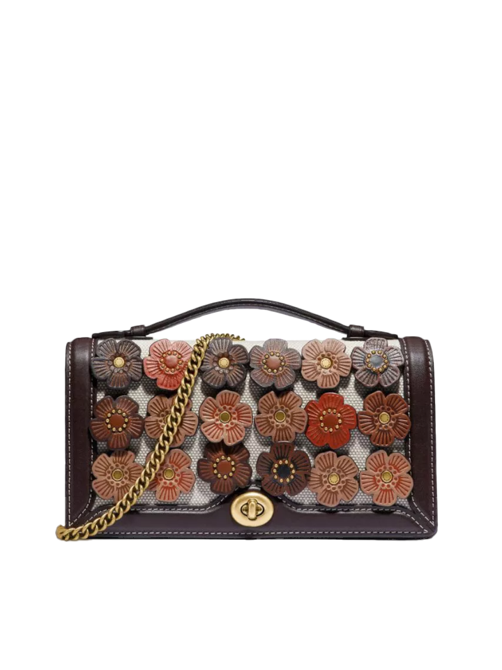 Coach 89383 Riley Chain Clutch With Tea Rose Brown