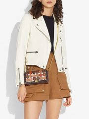 Coach 89383 Riley Chain Clutch With Tea Rose Brown