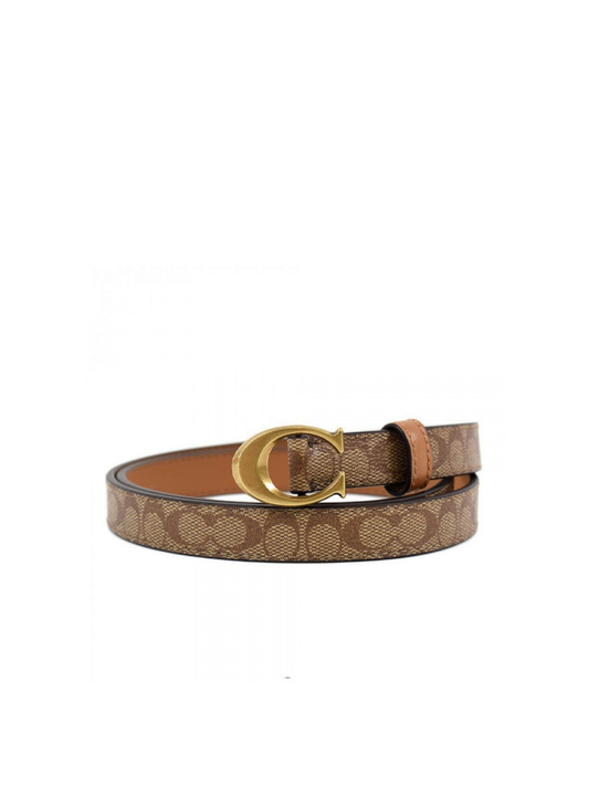    Coach-89402-Signature-Buckle-Belt-18-Mm-Khaki-Saddle-Balilene-depan1