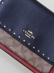     Coach-90400-Klare-Crossbody-In-Signature-Canvas-With-Rivets-Khaki-Multi-Balilene-detail-logo