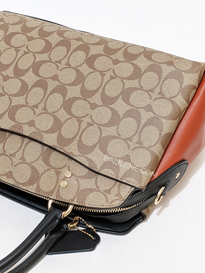 Coach 91016 Lillie Carryall In Colorblock Signature Canvas Khaki Multi