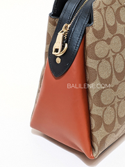 Coach 91016 Lillie Carryall In Colorblock Signature Canvas Khaki Multi