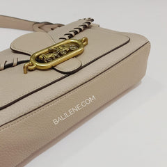 Coach 91025 Jade Shoulder Bag Leather Whipstitch Taupe