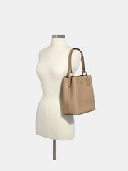 Coach 91122 Leather Town Bucket Bag Taupe Oxblood