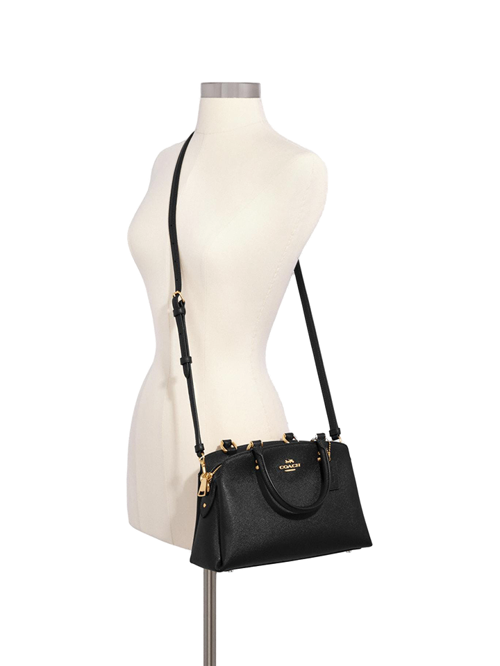 Coach Mini Lillie Crossgrain Carryal Black – Balilene Coach Mini Lillie Crossgrain Carryal Black – Balilene