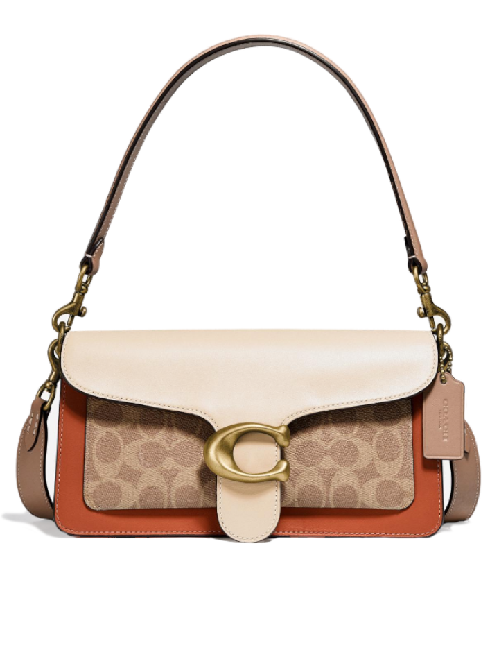 Coach 91215 Tabby Shoulder Bag 26 With Signature Canvas Tan Ivory