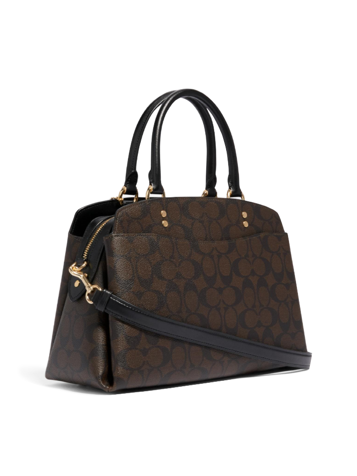    Coach-91495-Lillie-Carryall-In-Signature-Canvas-Brown-Black-Balilene-samping