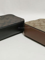 Coach 91677 Mini Camera Bag In Signature Canvas Brown Black