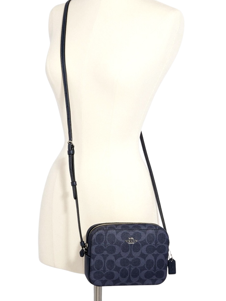 Coach 91904 Mini Camera Bag In Signature Canvas Denim / Navy