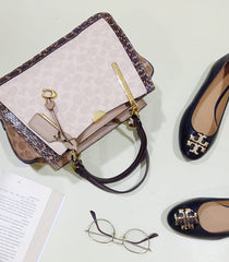 Coach 93810 Dreamer 27 Signature Blocked Snake Tan Sand