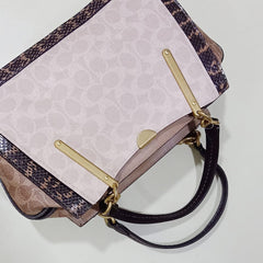 Coach 93810 Dreamer 27 Signature Blocked Snake Tan Sand