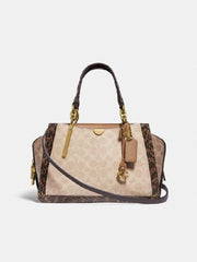 Coach 93810 Dreamer 27 Signature Blocked Snake Tan Sand