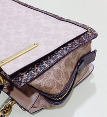 Coach 93810 Dreamer 27 Signature Blocked Snake Tan Sand