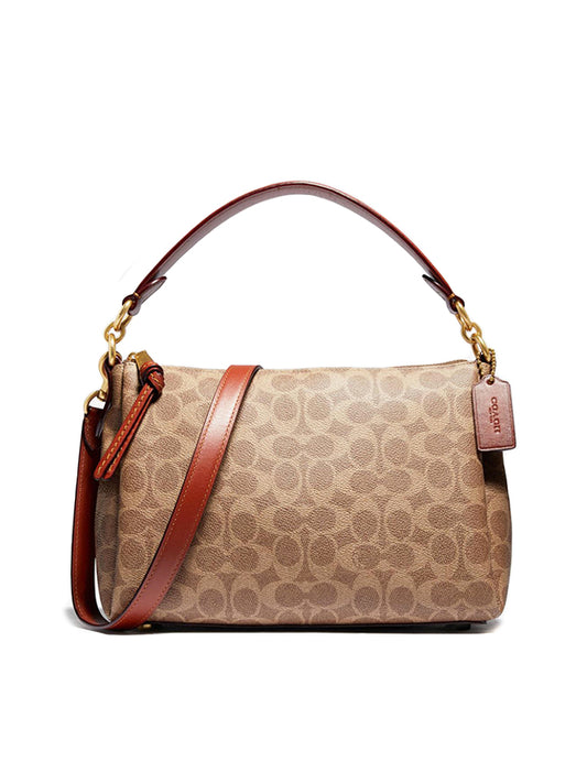 Coach 93847 Shay Crossbody In Signature Canvas Tan Rust